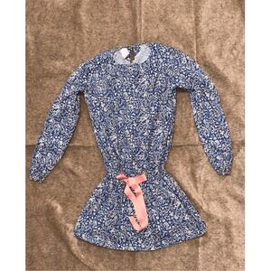 Beautiful Bella Bliss size 14 girl dress blue with flower detail button on back.